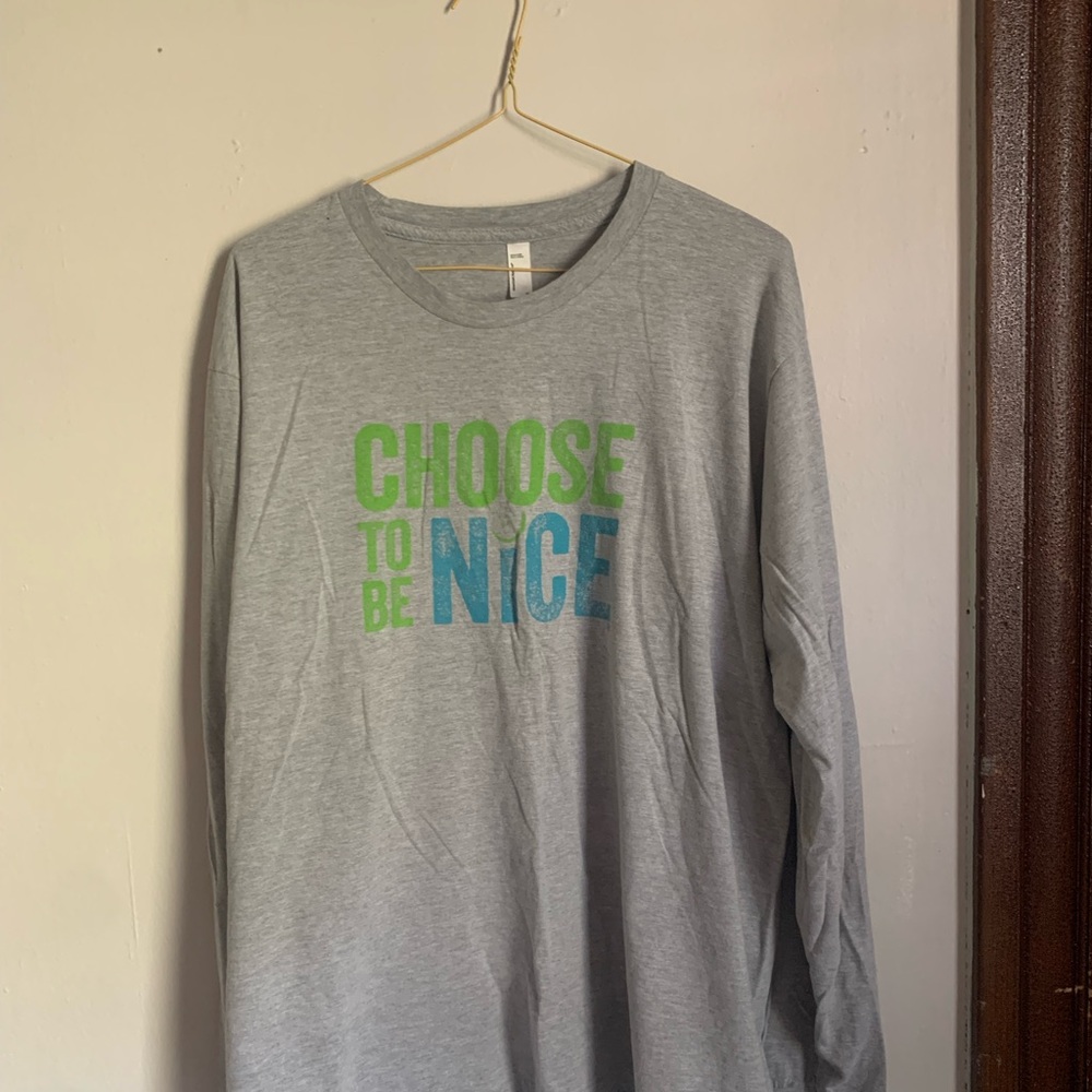 Unisex American Apparel Gray Long Sleeve Tee with Motivational Print